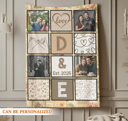 Personalized Blankets In All The World, There Is No Heart For Me Like Yours - Personalized Couple Photo Custom Blanket