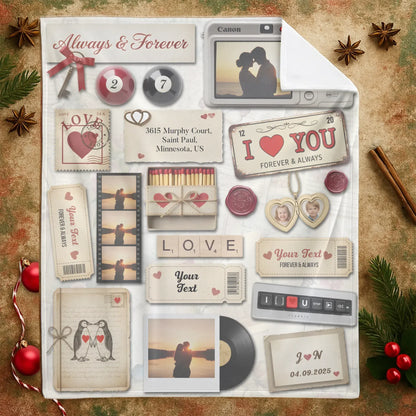 Personalized Blankets I Love You Always And Forever - Personalized Couple Photo Custom Blanket