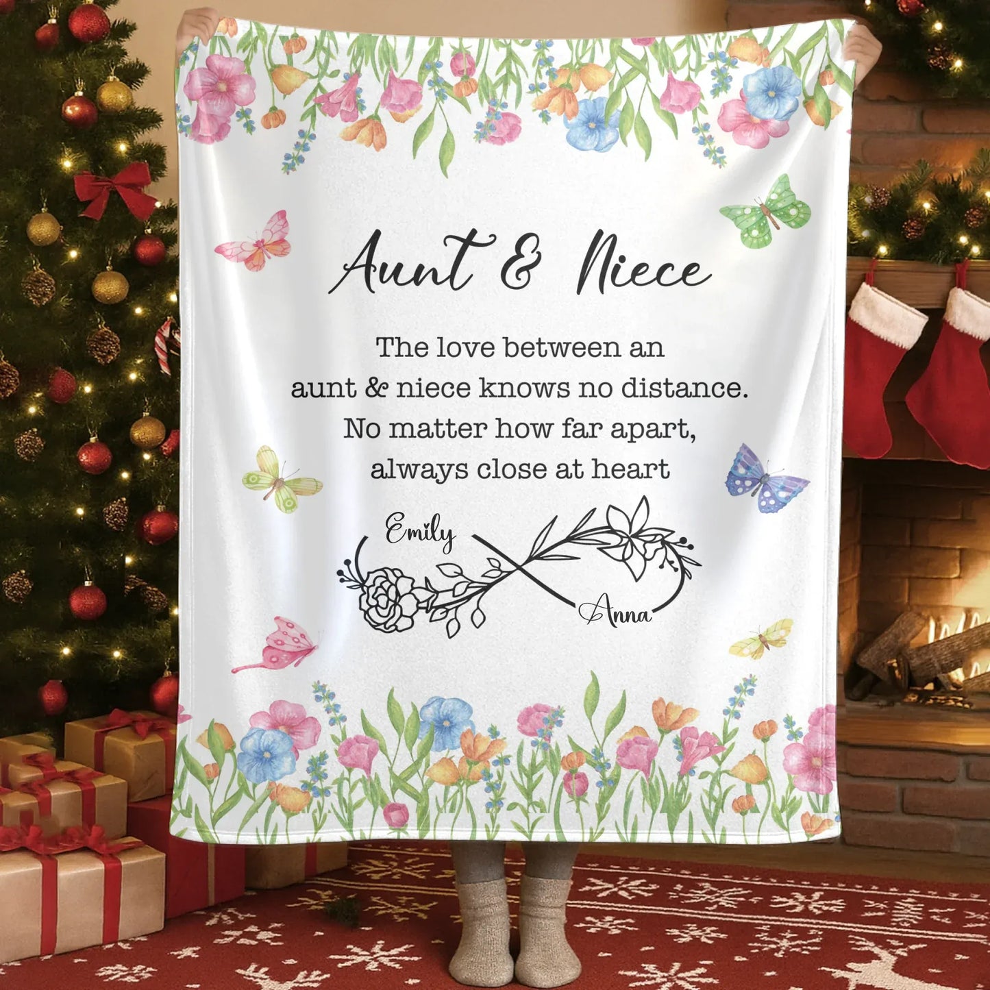 Personalized Blankets The Love Between An Aunt & Niece Knows No Distance - Personalized Mother's Day Custom Blanket