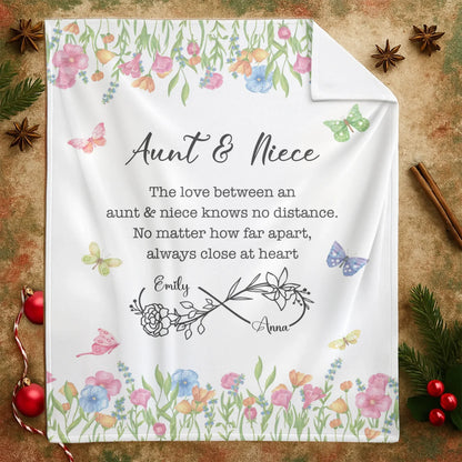 Personalized Blankets The Love Between An Aunt & Niece Knows No Distance - Personalized Mother's Day Custom Blanket