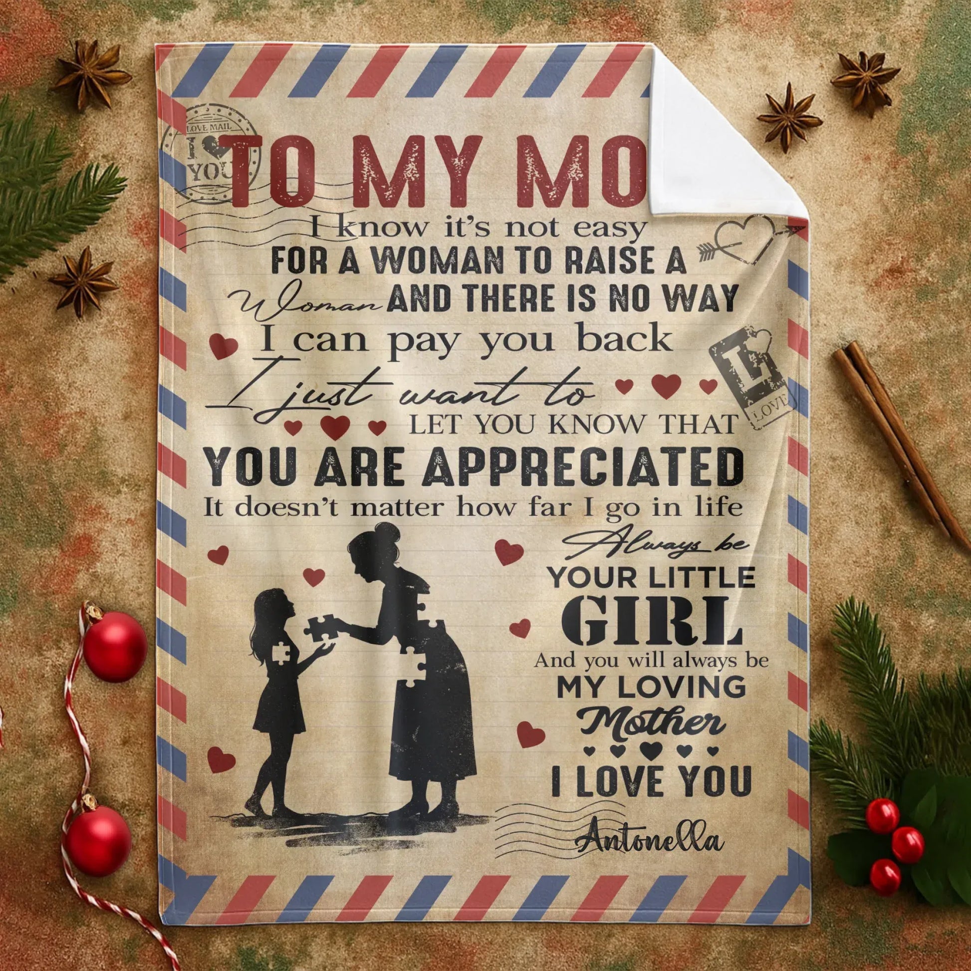 Personalized Blankets Always Be Your Little Girl And You Will Always Be My Loving Mother - Personalized Mother's Day Custom Blanket