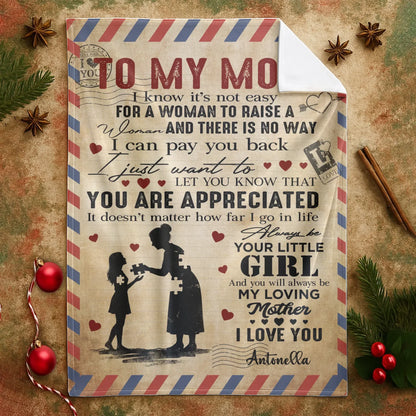 Personalized Blankets Always Be Your Little Girl And You Will Always Be My Loving Mother - Personalized Mother's Day Custom Blanket