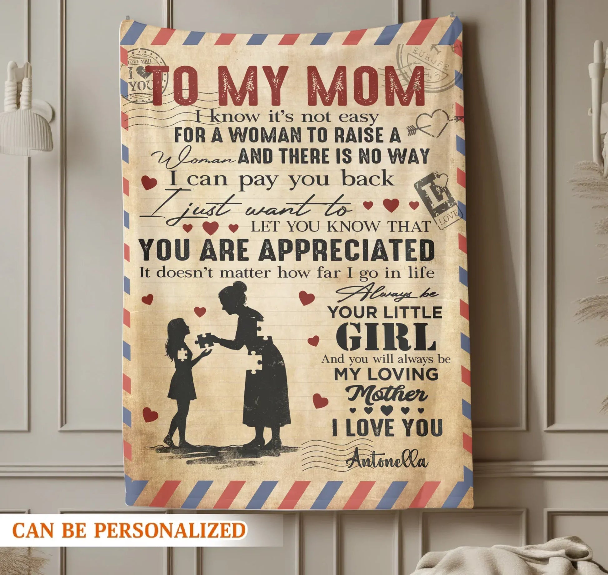 Personalized Blankets Always Be Your Little Girl And You Will Always Be My Loving Mother - Personalized Mother's Day Custom Blanket