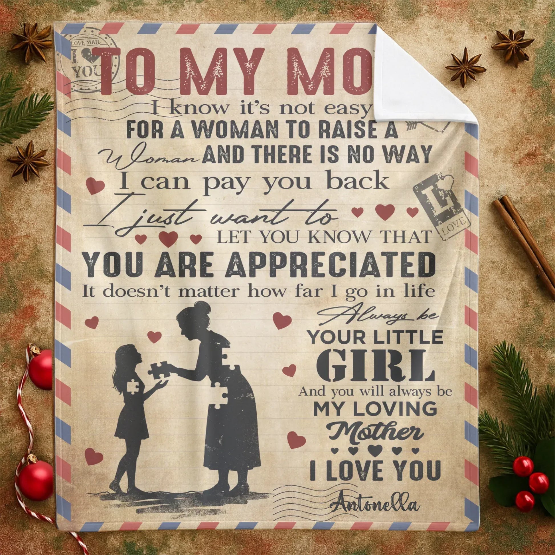 Personalized Blankets Always Be Your Little Girl And You Will Always Be My Loving Mother - Personalized Mother's Day Custom Blanket