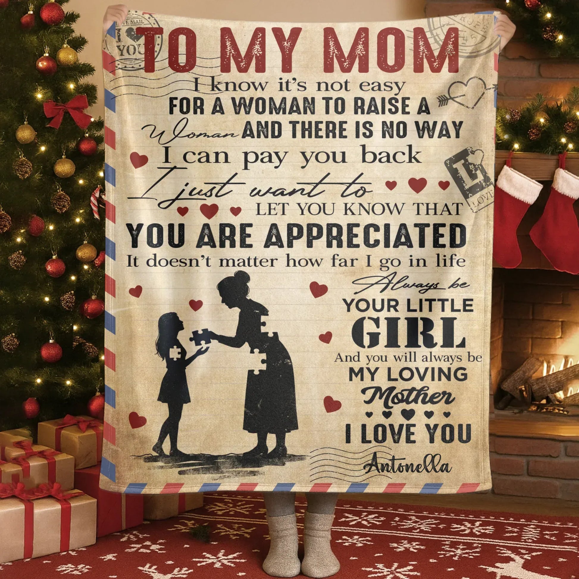 Personalized Blankets Always Be Your Little Girl And You Will Always Be My Loving Mother - Personalized Mother's Day Custom Blanket