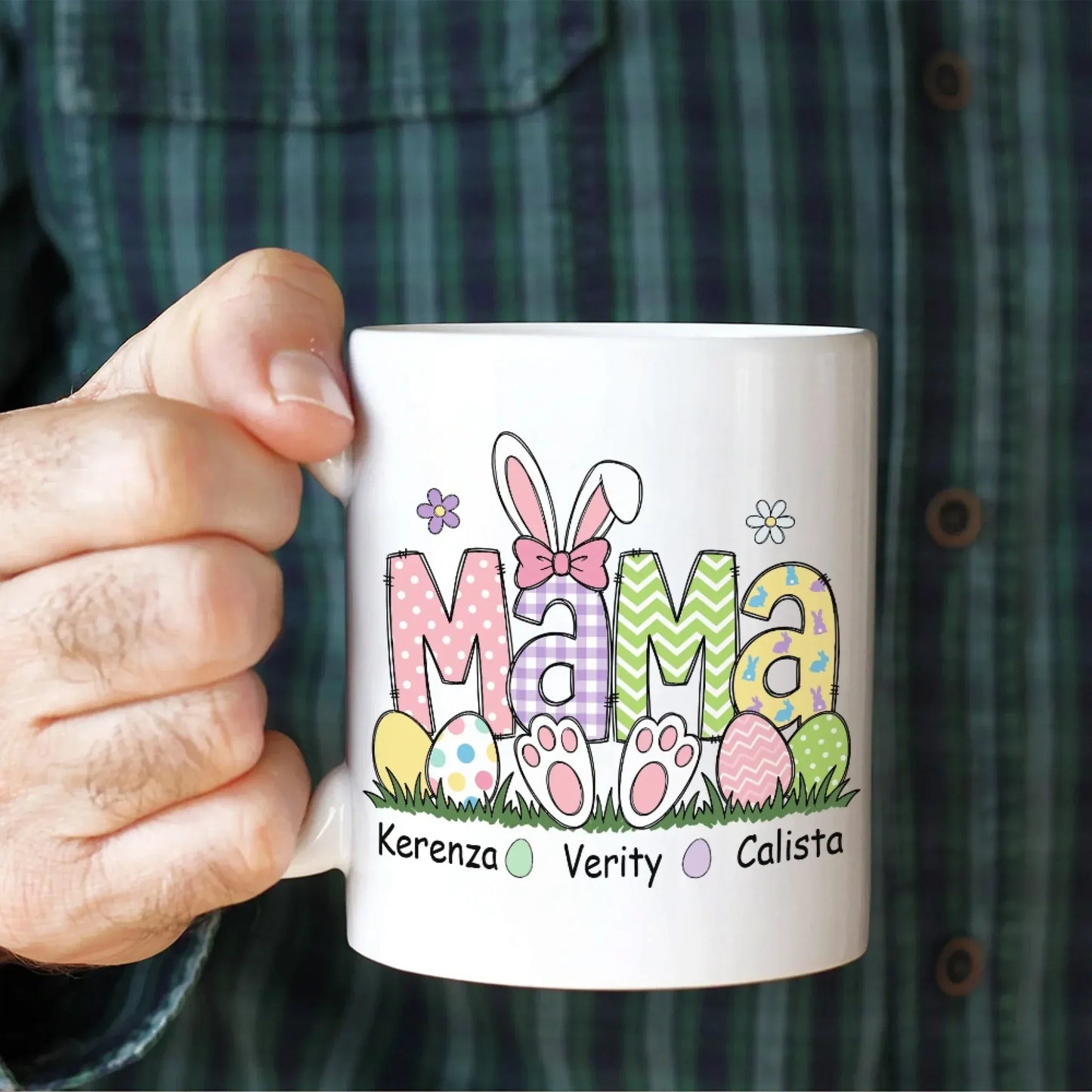 Personalized Mugs Being A Dog Mom Is My Happy Ever After - Personalized Easter Day Custom Ceramic Mug