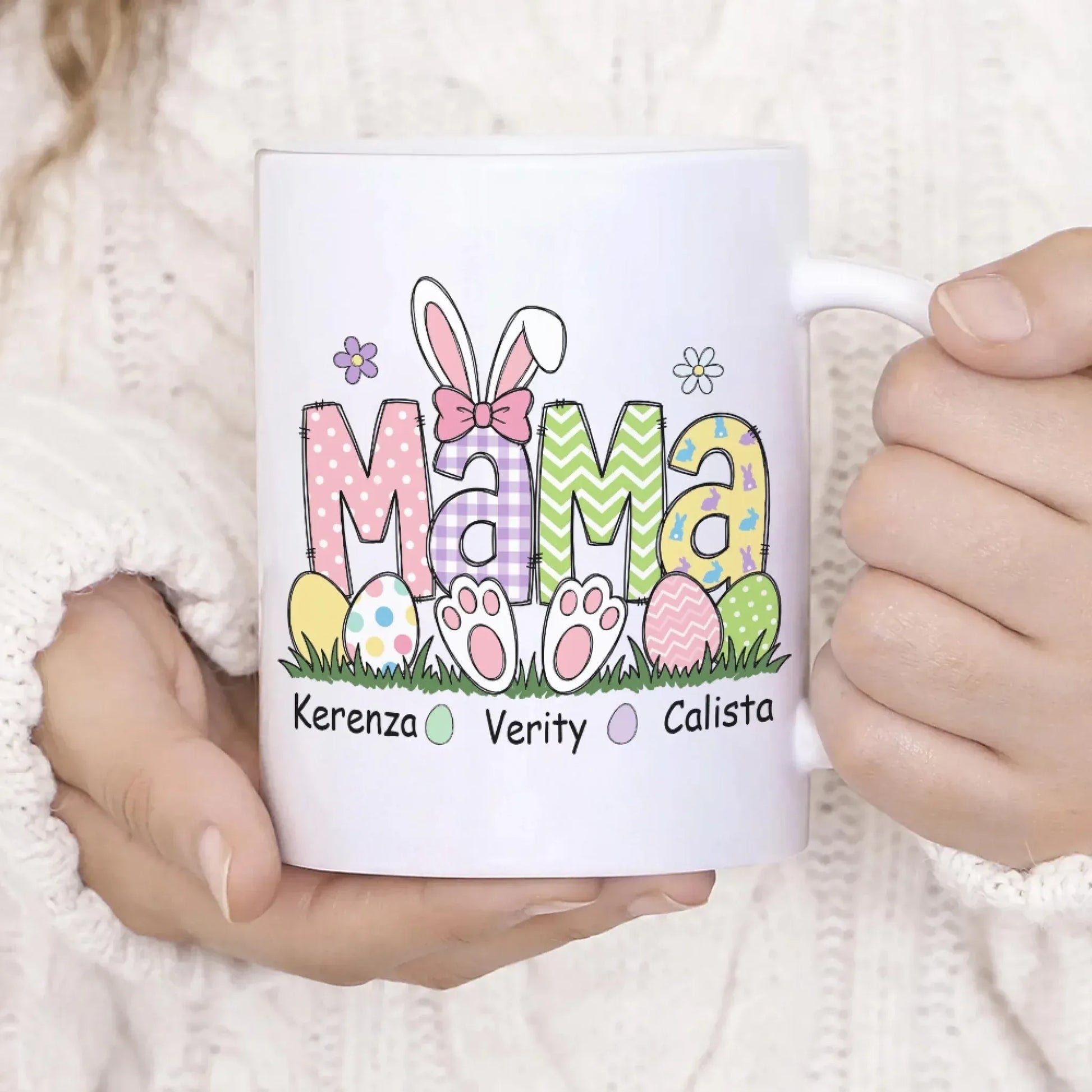 Personalized Mugs Being A Dog Mom Is My Happy Ever After - Personalized Easter Day Custom Ceramic Mug