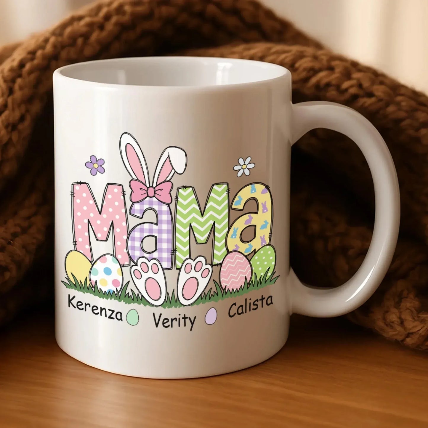 Personalized Mugs Being A Dog Mom Is My Happy Ever After - Personalized Easter Day Custom Ceramic Mug
