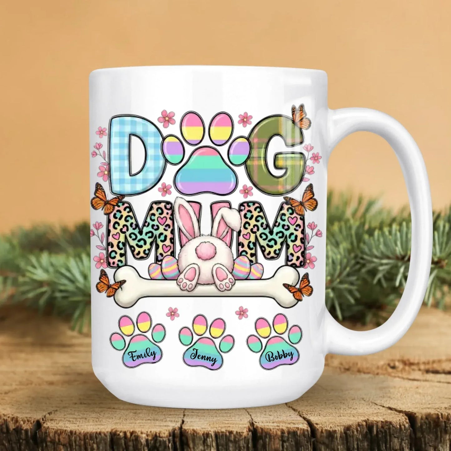 Personalized Mugs My Kids Have Fur And Four Paws - Personalized Easter Day Custom Ceramic Mug