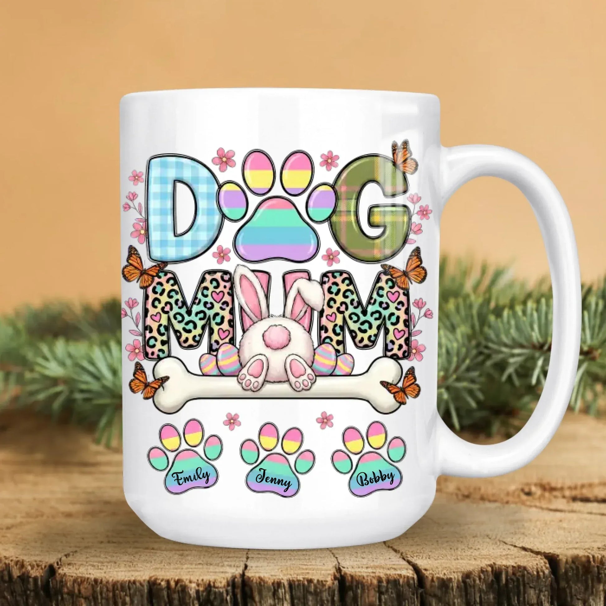 Personalized Mugs My Kids Have Fur And Four Paws - Personalized Easter Day Custom Ceramic Mug