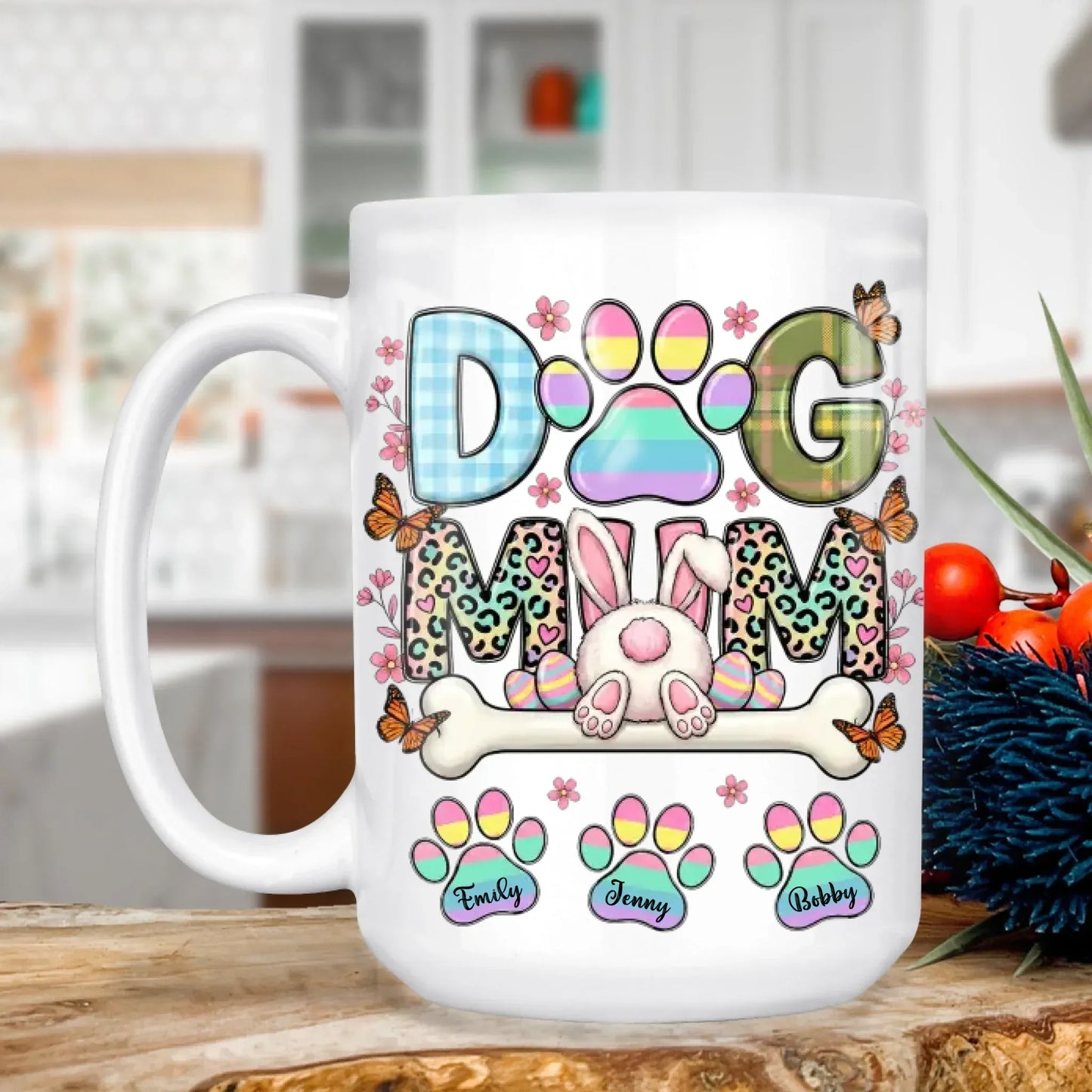 Personalized Mugs MUG - TD / WHITE / 15oz My Kids Have Fur And Four Paws - Personalized Easter Day Custom Ceramic Mug