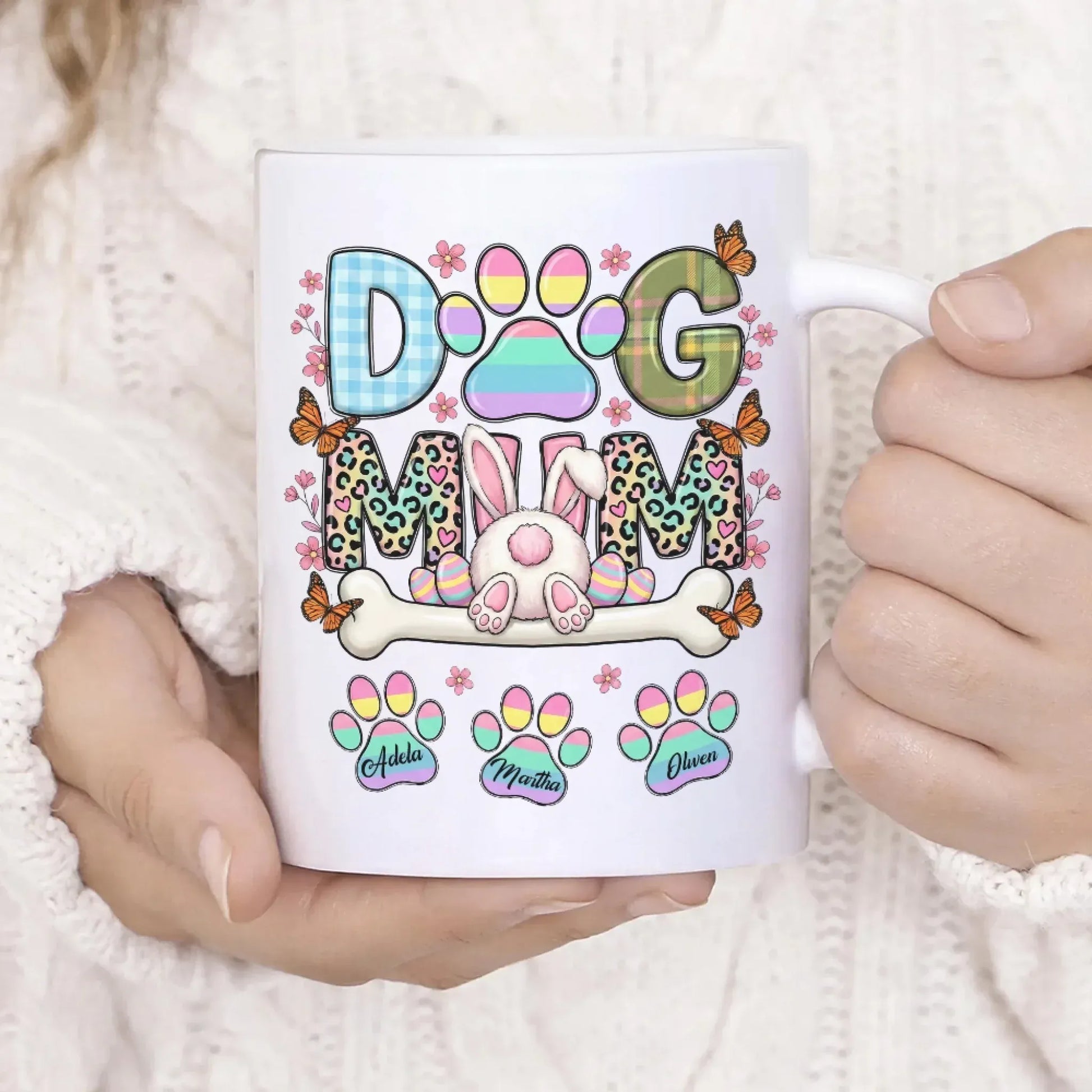 Personalized Mugs My Kids Have Fur And Four Paws - Personalized Easter Day Custom Ceramic Mug