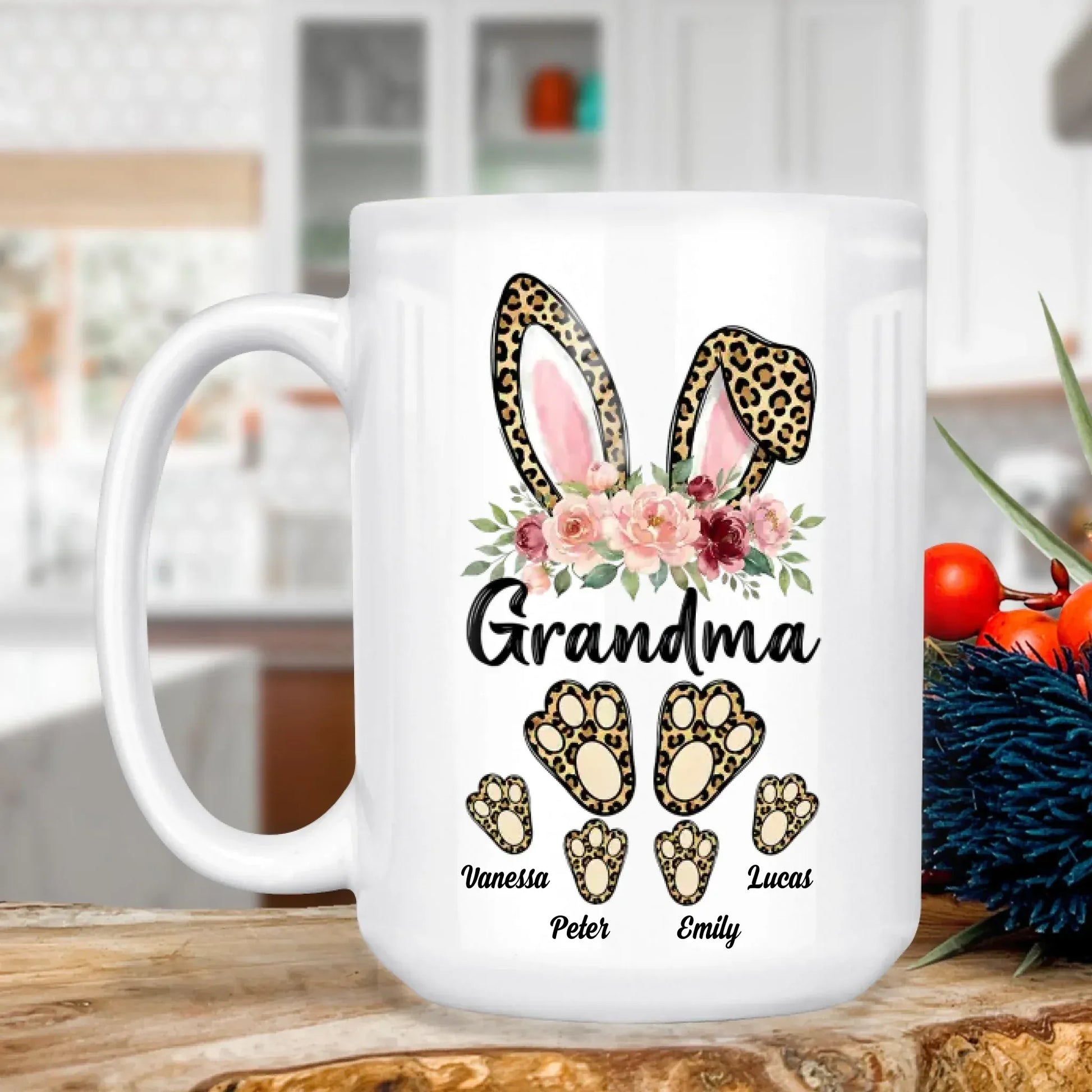 Personalized Mugs MUG - TD / WHITE / 15oz A Grandmother's Love Is Forever And Always - Personalized Easter Day Custom Ceramic Mug