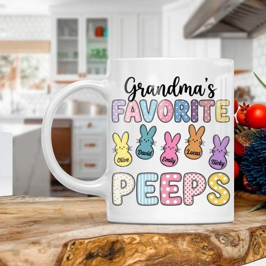Personalized Mugs MUG - TD / WHITE / 11oz A Grandma's Heart Is A Patchwork Of Love - Personalized Easter Day Custom Ceramic Mug