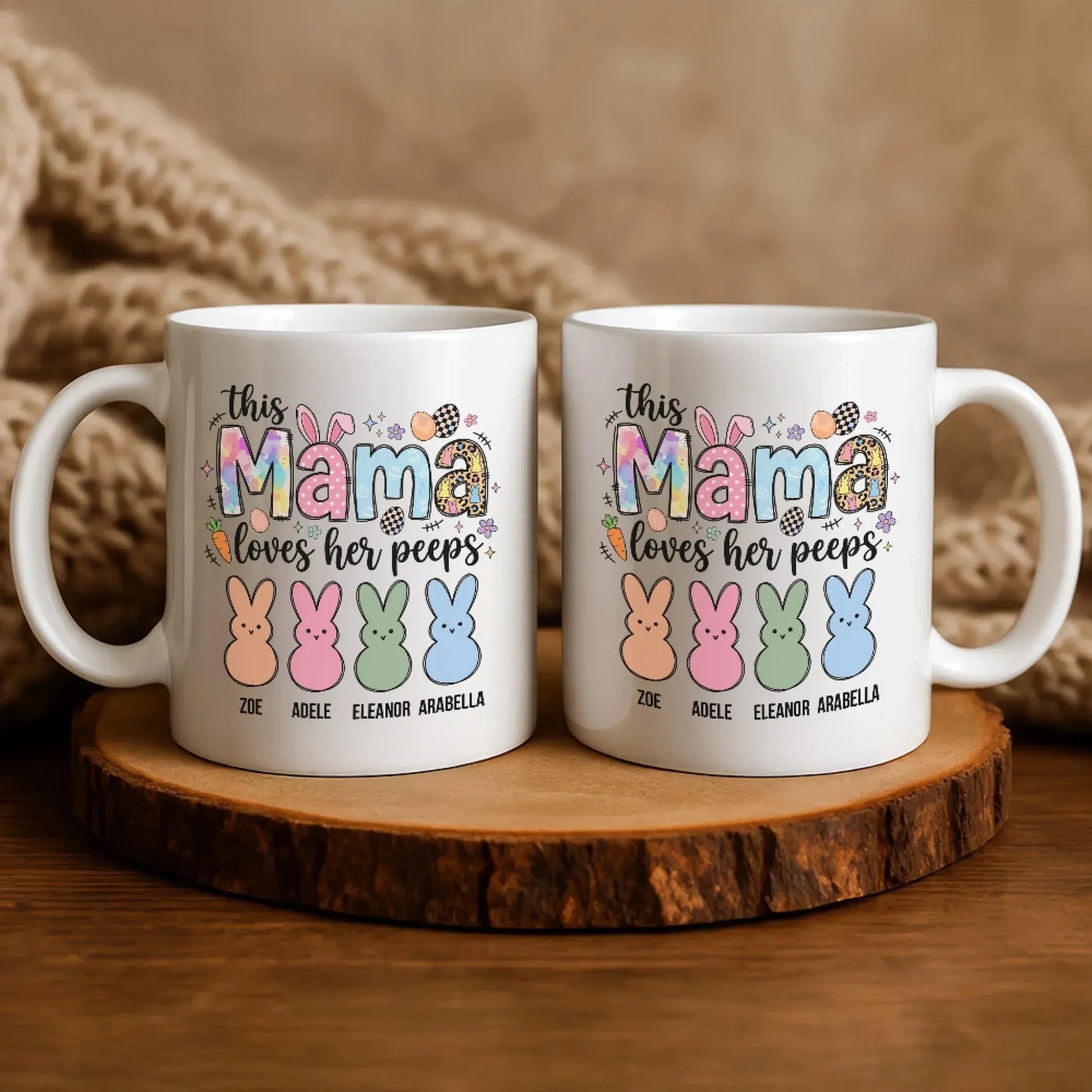 Personalized Mugs All That I Am, Or Ever Hope To Be, I Owe To My Angel Mother - Personalized Easter Day Custom Ceramic Mug