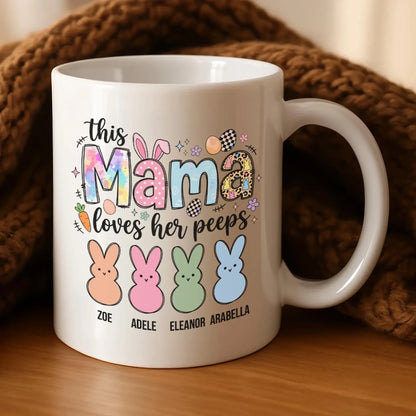 Personalized Mugs All That I Am, Or Ever Hope To Be, I Owe To My Angel Mother - Personalized Easter Day Custom Ceramic Mug
