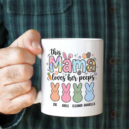 Personalized Mugs All That I Am, Or Ever Hope To Be, I Owe To My Angel Mother - Personalized Easter Day Custom Ceramic Mug