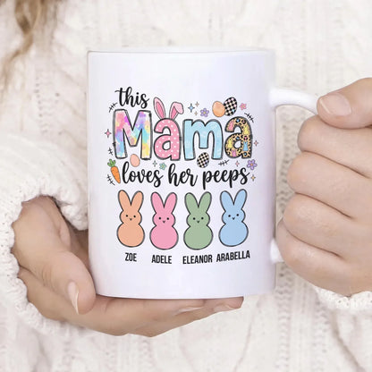 Personalized Mugs All That I Am, Or Ever Hope To Be, I Owe To My Angel Mother - Personalized Easter Day Custom Ceramic Mug