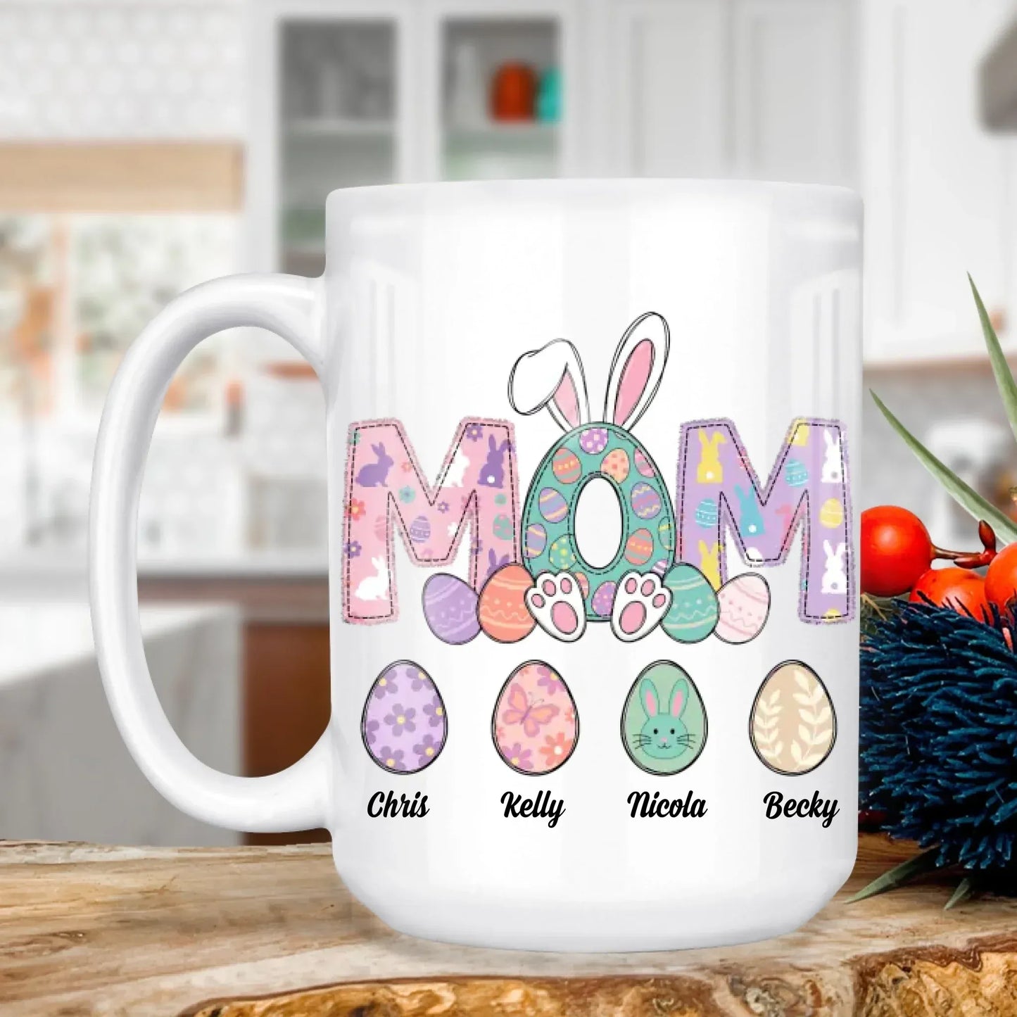 Personalized Mugs MUG - TD / WHITE / 15oz A Mother's Arms Are Made Of Tenderness And Children Sleep Soundly In Them - Personalized Easter Day Custom Ceramic Mug
