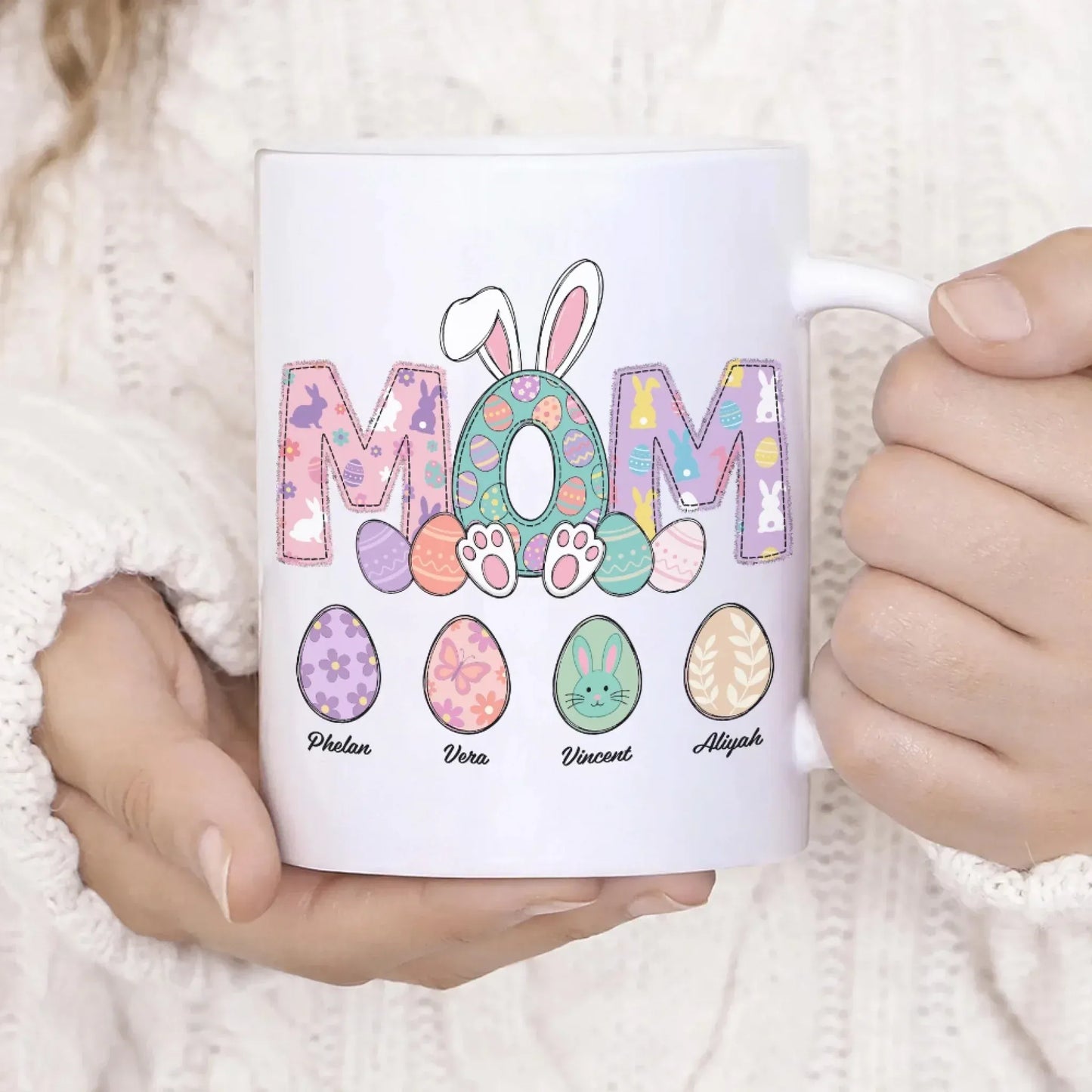 Personalized Mugs A Mother's Arms Are Made Of Tenderness And Children Sleep Soundly In Them - Personalized Easter Day Custom Ceramic Mug