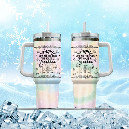 Personalized Tumblers Mom, You're The Piece That Holds Us Together - Personalized Mother's Day Custom Tumbler
