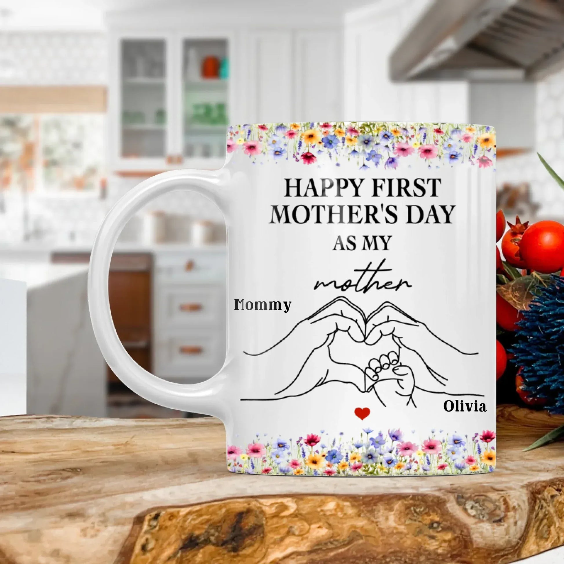 Personalized Mugs MUG - TD / WHITE / 11oz Happy First Mother's Day As My Mother - Personalized Mothers's Day Custom Ceramic Mug