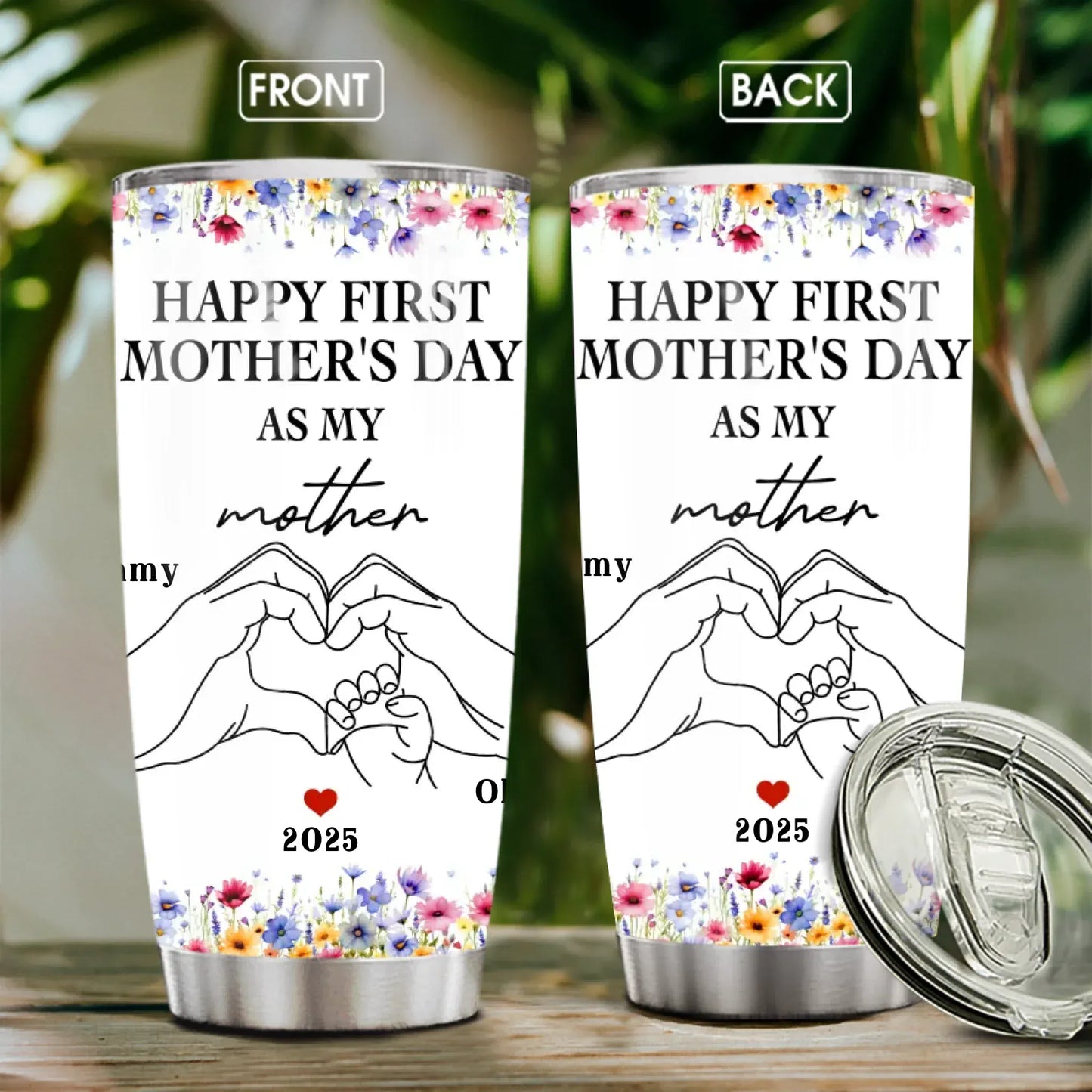 Personalized Tumblers TUMBLER - TD / WHITE / 20oz Happy First Mother's Day As My Mother - Personalized Mothers's Day Custom Tumbler