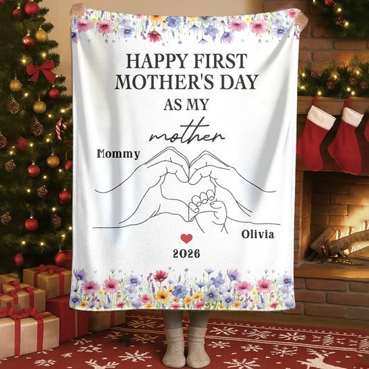 Personalized Blankets Blanket - TD / White / 30x40in / 76x101cm Happy First Mother's Day As My Mother - Personalized Mothers's Day Custom Blanket