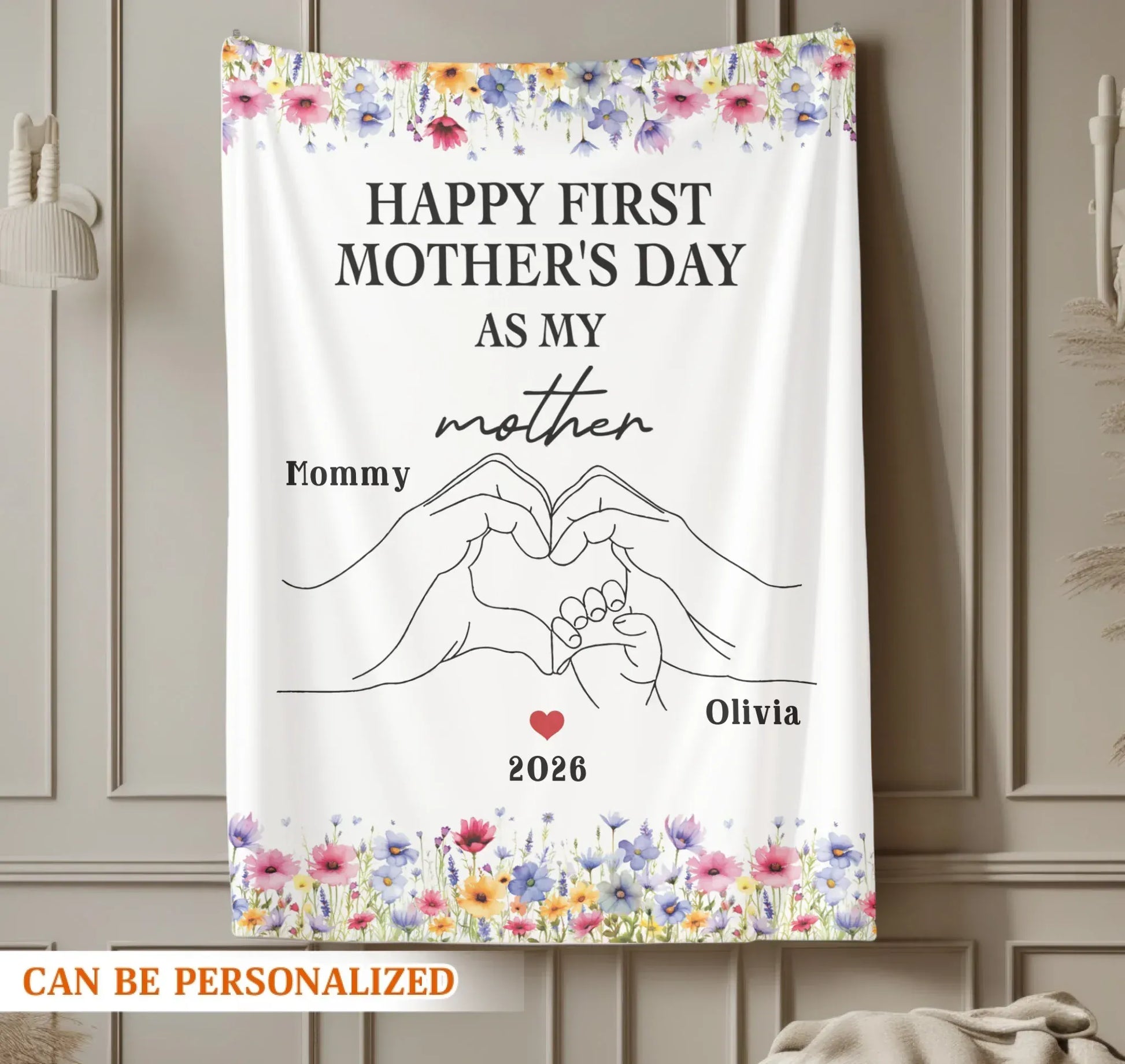 Personalized Blankets Happy First Mother's Day As My Mother - Personalized Mothers's Day Custom Blanket