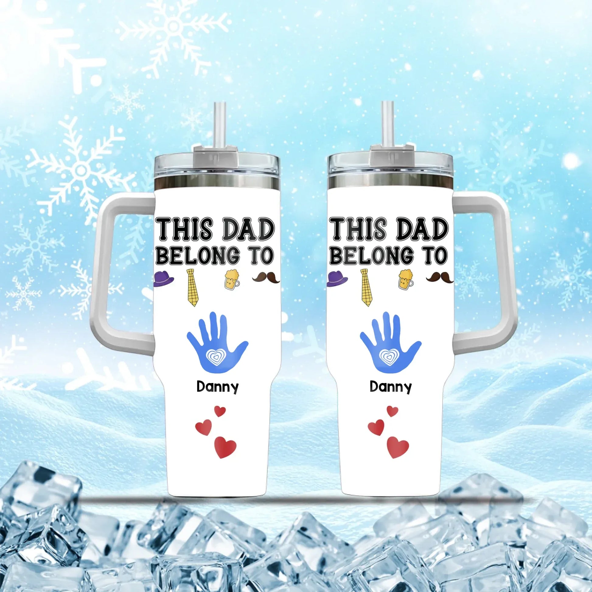 Personalized Tumblers TUMBLER - TD / WHITE / 40oz A Father Is Someone You Look Up To No Matter How Tall You Grow - Personalized Father's Day Custom Tumbler