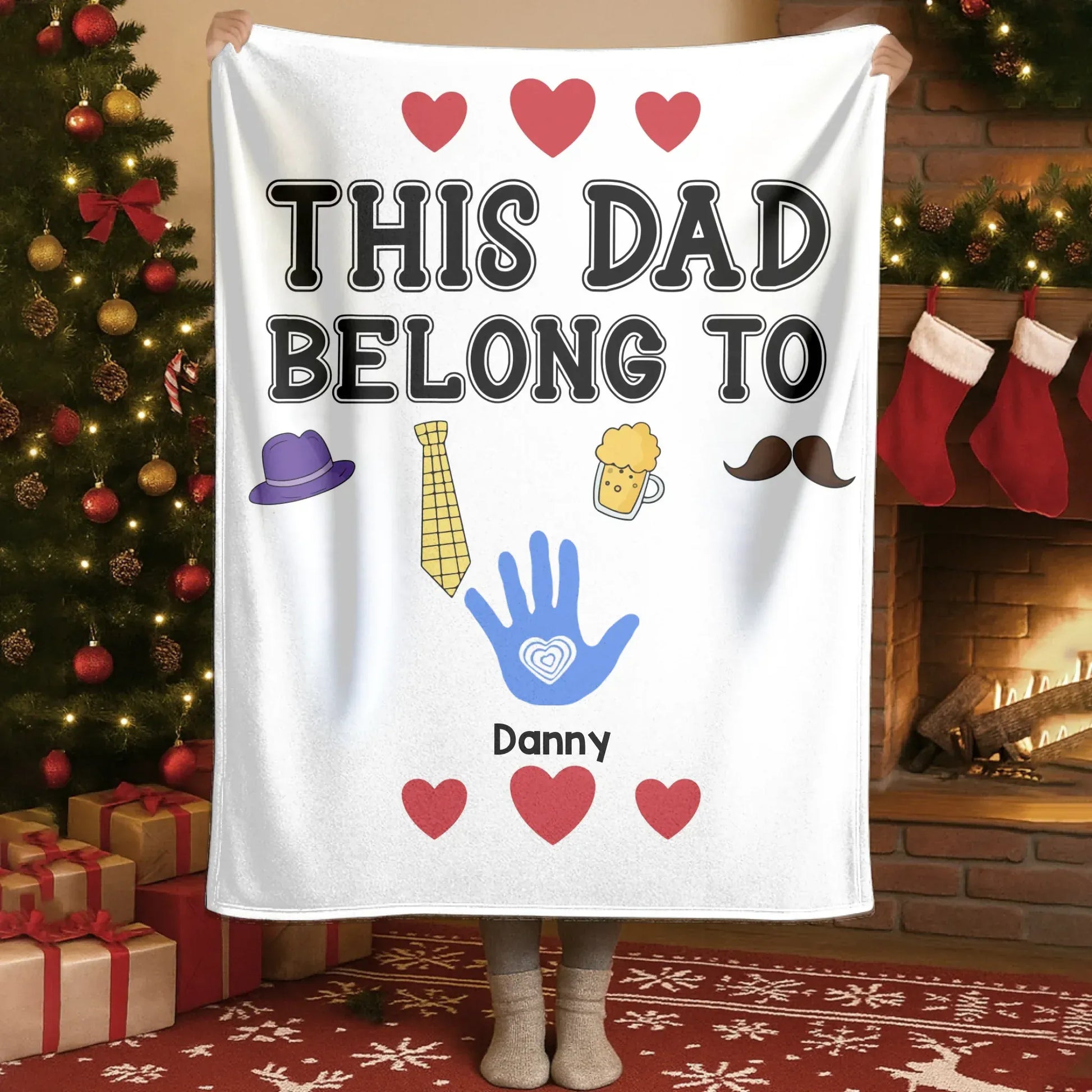 Personalized Blankets Blanket - TD / White / 30x40in / 76x101cm A Father Is Someone You Look Up To No Matter How Tall You Grow - Personalized Father's Day Custom Blanket