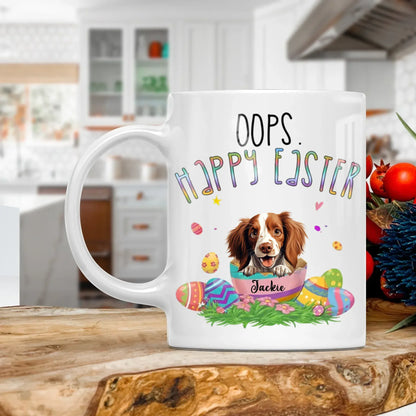 Personalized Mugs MUG - TD / WHITE / 11oz The Dog Laughs In Eggs - Personalized Easter Day Custom Ceramic Mug