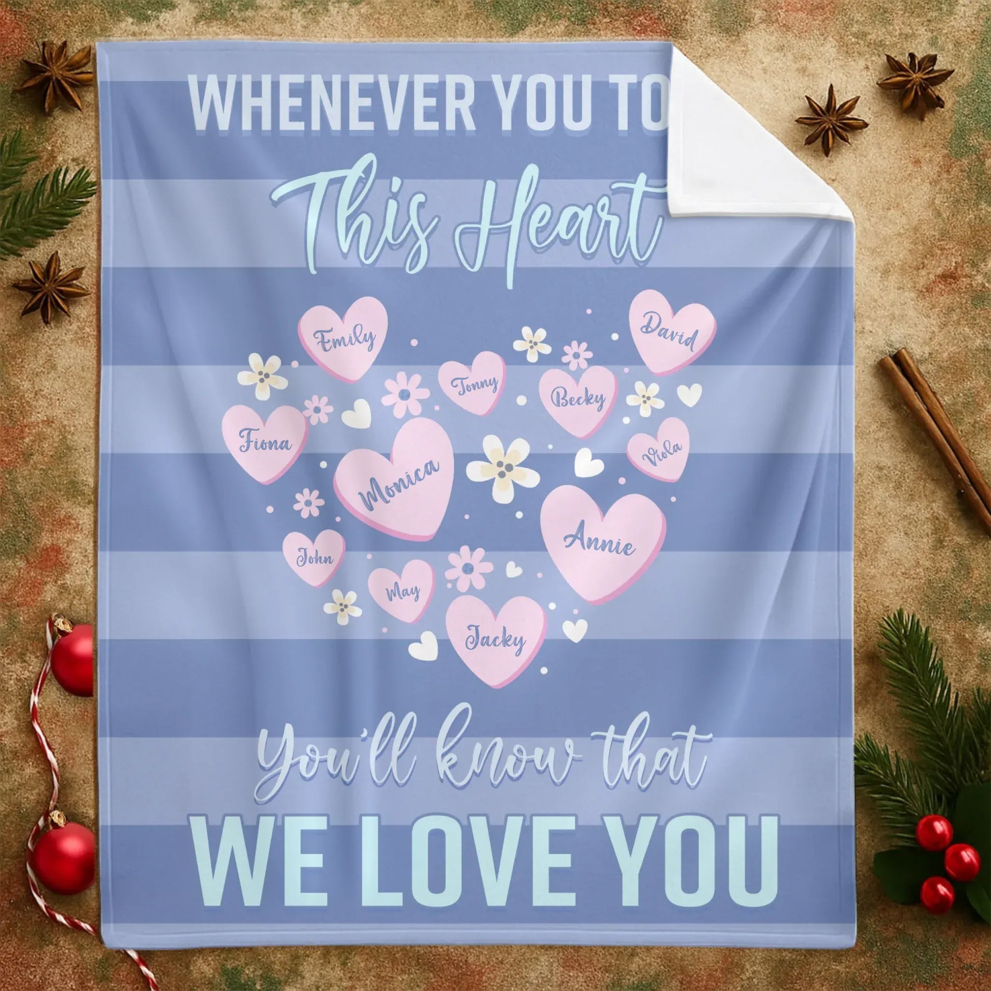 Personalized Blankets Whenever You Touch This Heart, You'll Know That We Love You - Personalized Mother's Day Custom Blanket