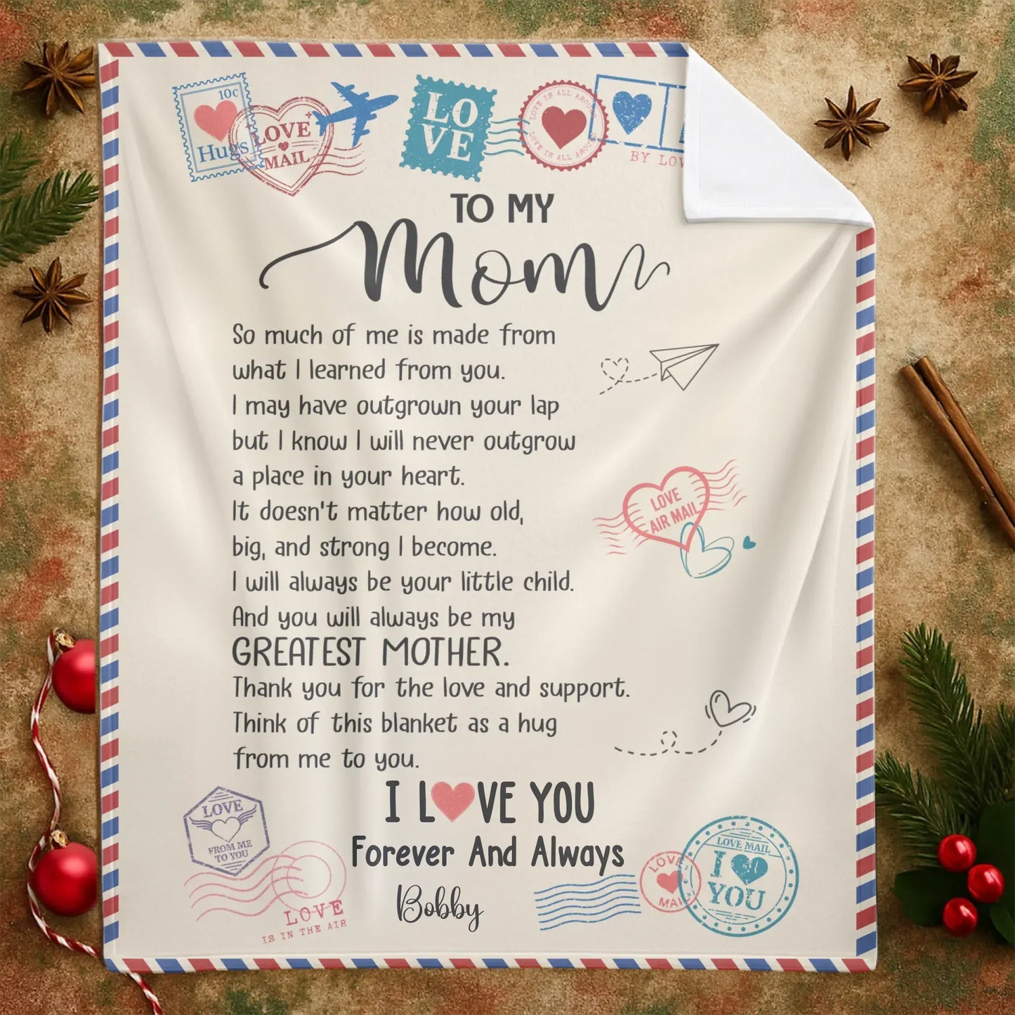 Personalized Blankets A Mother's Love Is Like A Compass That Guides Us Through Life's Journey - Personalized Mother's Day Custom Blanket