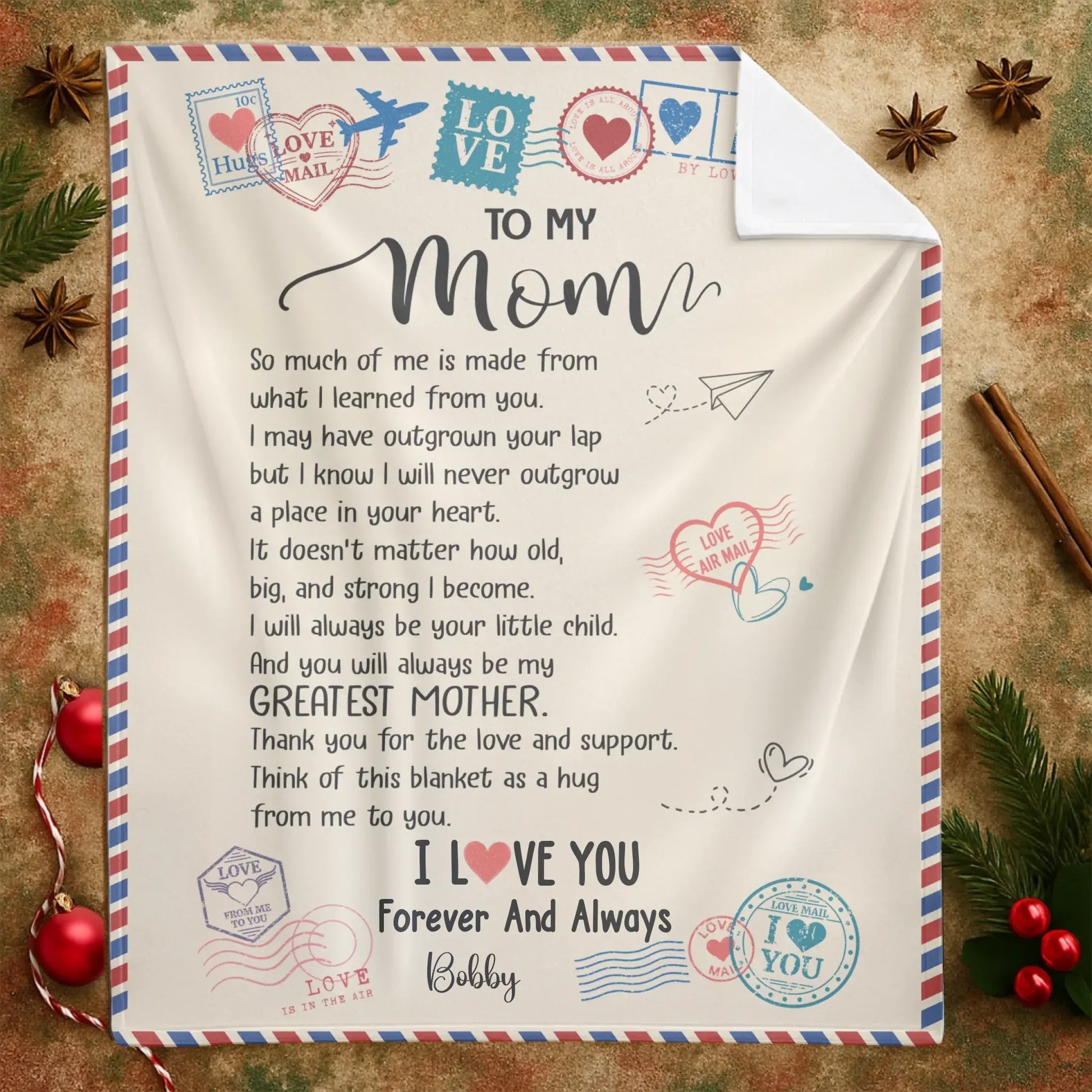 Personalized Blankets A Mother's Love Is Like A Compass That Guides Us Through Life's Journey - Personalized Mother's Day Custom Blanket