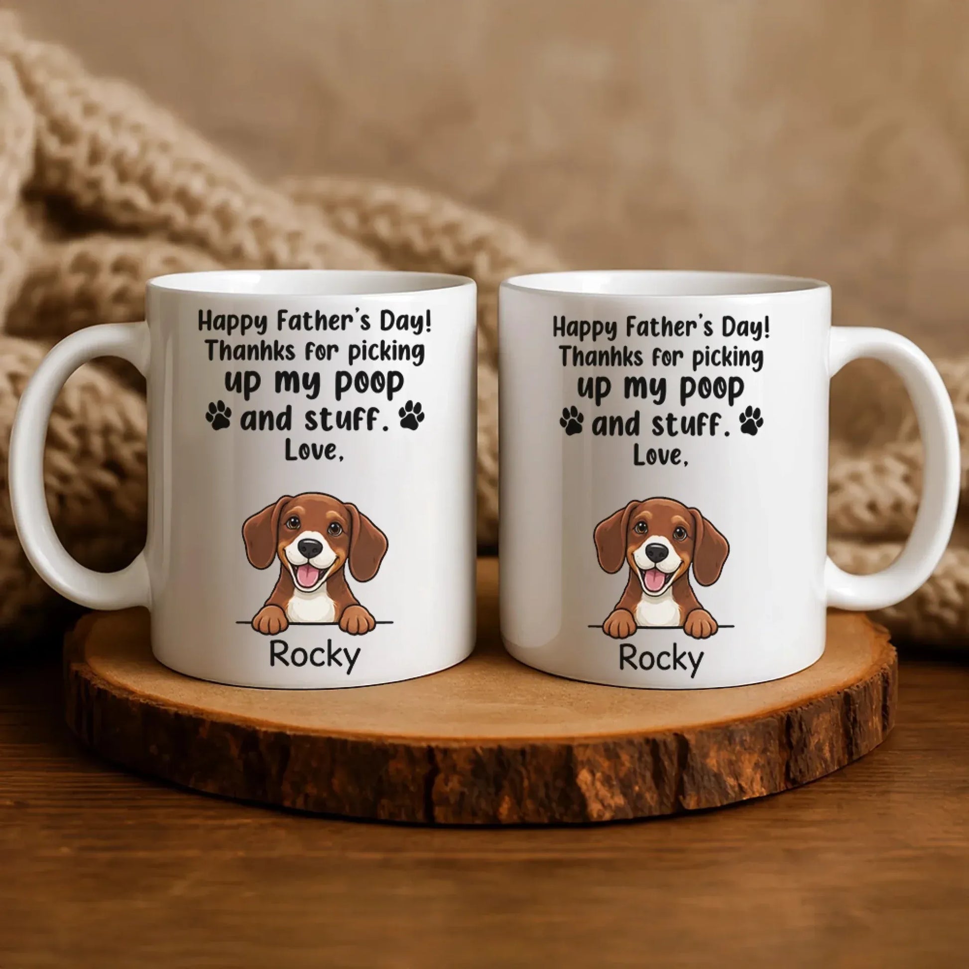 Personalized Mugs Thanks For Picking Up My Poop And Stuff - Personalized Father's Day Custom Ceramic Mug