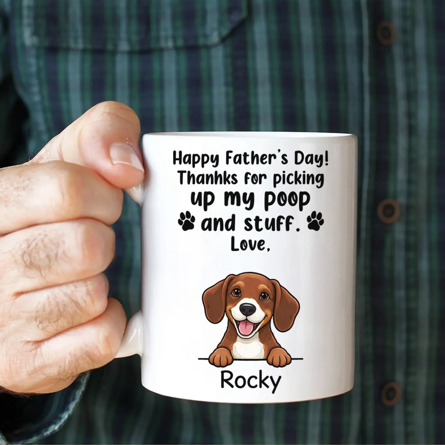 Personalized Mugs Thanks For Picking Up My Poop And Stuff - Personalized Father's Day Custom Ceramic Mug