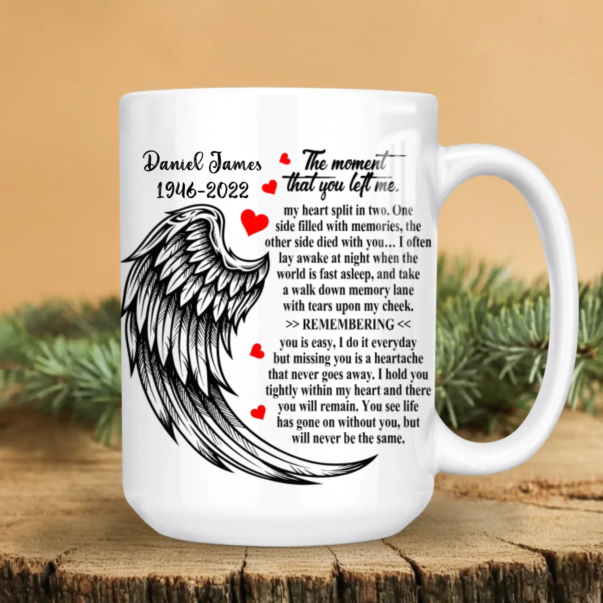 Personalized Mugs Those We Love Don't Go Away, They Walk Beside Us Every Day - Personalized Memorial Day Custom Ceramic Mug