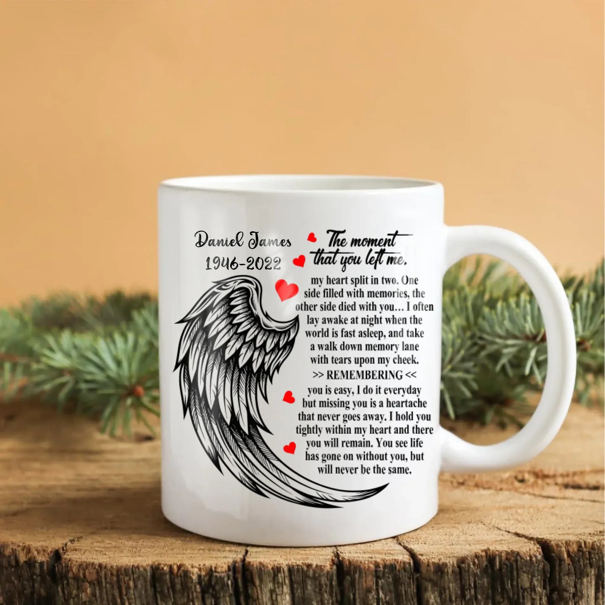 Personalized Mugs Those We Love Don't Go Away, They Walk Beside Us Every Day - Personalized Memorial Day Custom Ceramic Mug