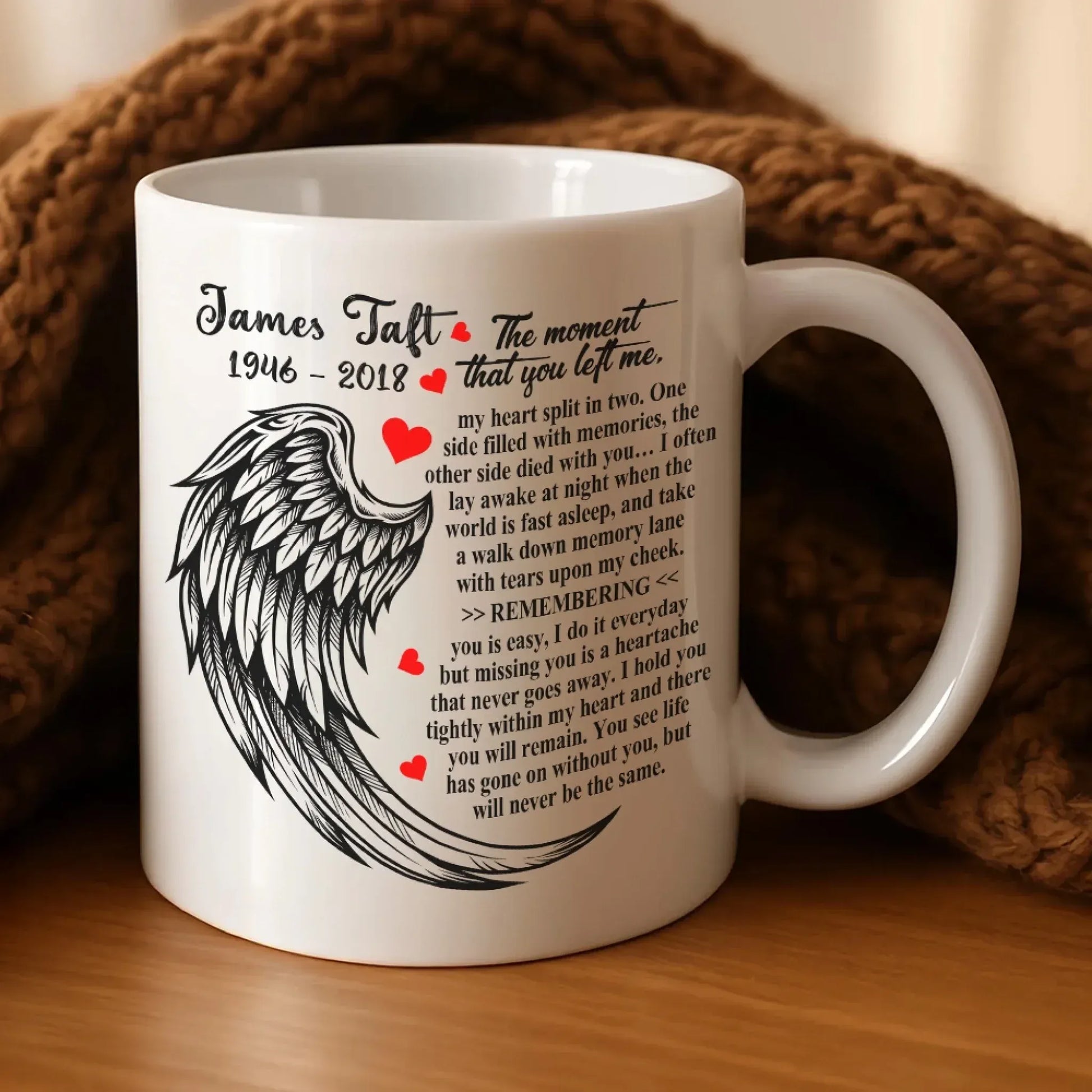 Personalized Mugs Those We Love Don't Go Away, They Walk Beside Us Every Day - Personalized Memorial Day Custom Ceramic Mug