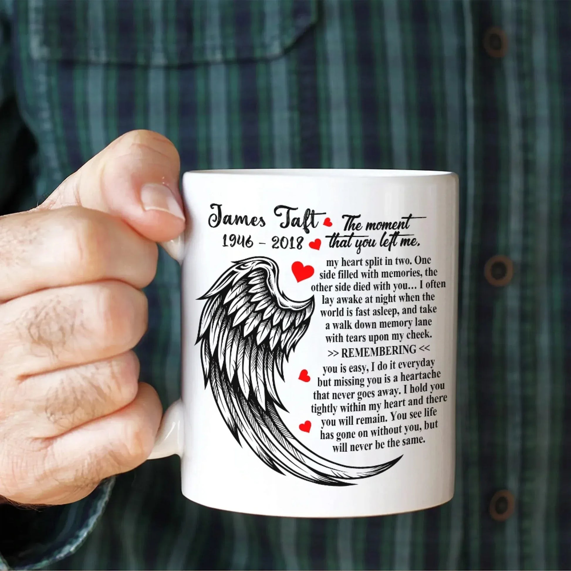 Personalized Mugs Those We Love Don't Go Away, They Walk Beside Us Every Day - Personalized Memorial Day Custom Ceramic Mug