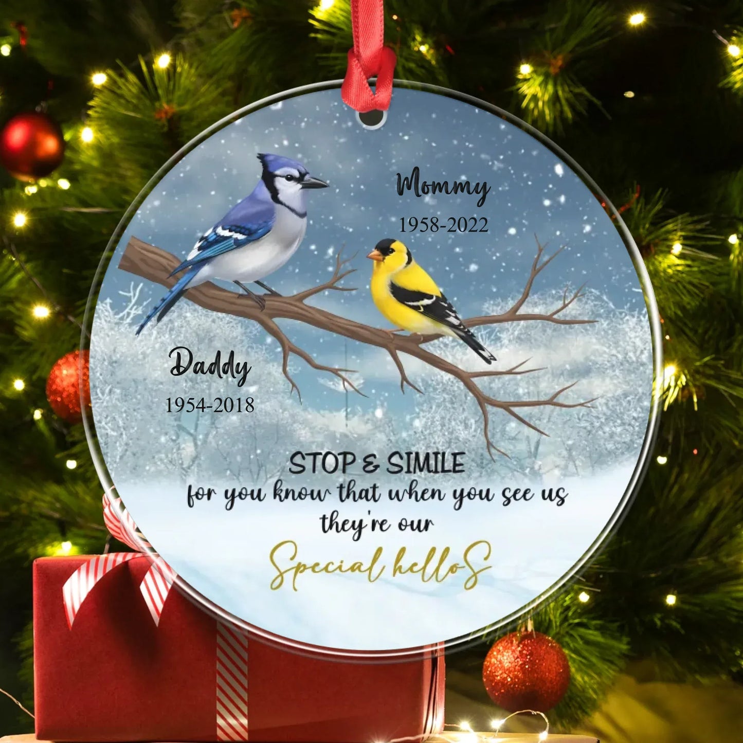 Personalized Ornaments Stop And Smile, For You Know, That When You See Us They's Our Special Hello - Personalized Memorial Day Custom Acrylic Ornament