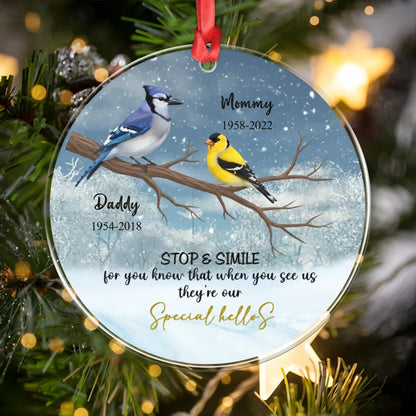 Personalized Ornaments Stop And Smile, For You Know, That When You See Us They's Our Special Hello - Personalized Memorial Day Custom Acrylic Ornament