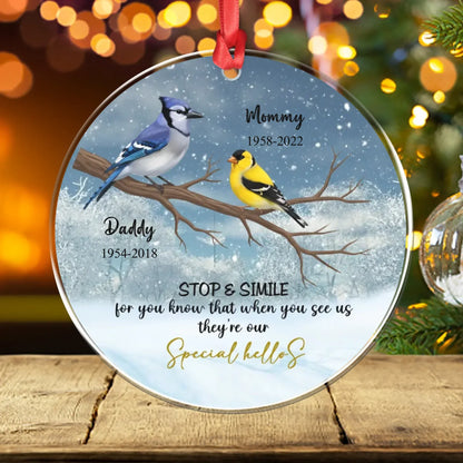 Personalized Ornaments Ornament Acrylic DMT / Glass / 3.5in / 8.9cm Stop And Smile, For You Know, That When You See Us They's Our Special Hello - Personalized Memorial Day Custom Acrylic Ornament