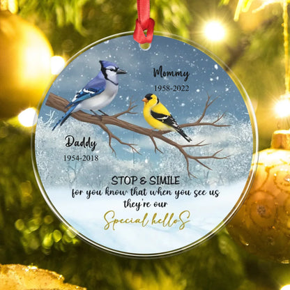 Personalized Ornaments Stop And Smile, For You Know, That When You See Us They's Our Special Hello - Personalized Memorial Day Custom Acrylic Ornament