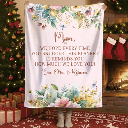 Personalized Blankets Blanket - TD / White / 30x40in / 76x101cm We Hope Every Time You Snuggle This Blanket, It Reminds You How Much We Love You - Personalized Mother's Day Custom Blanket