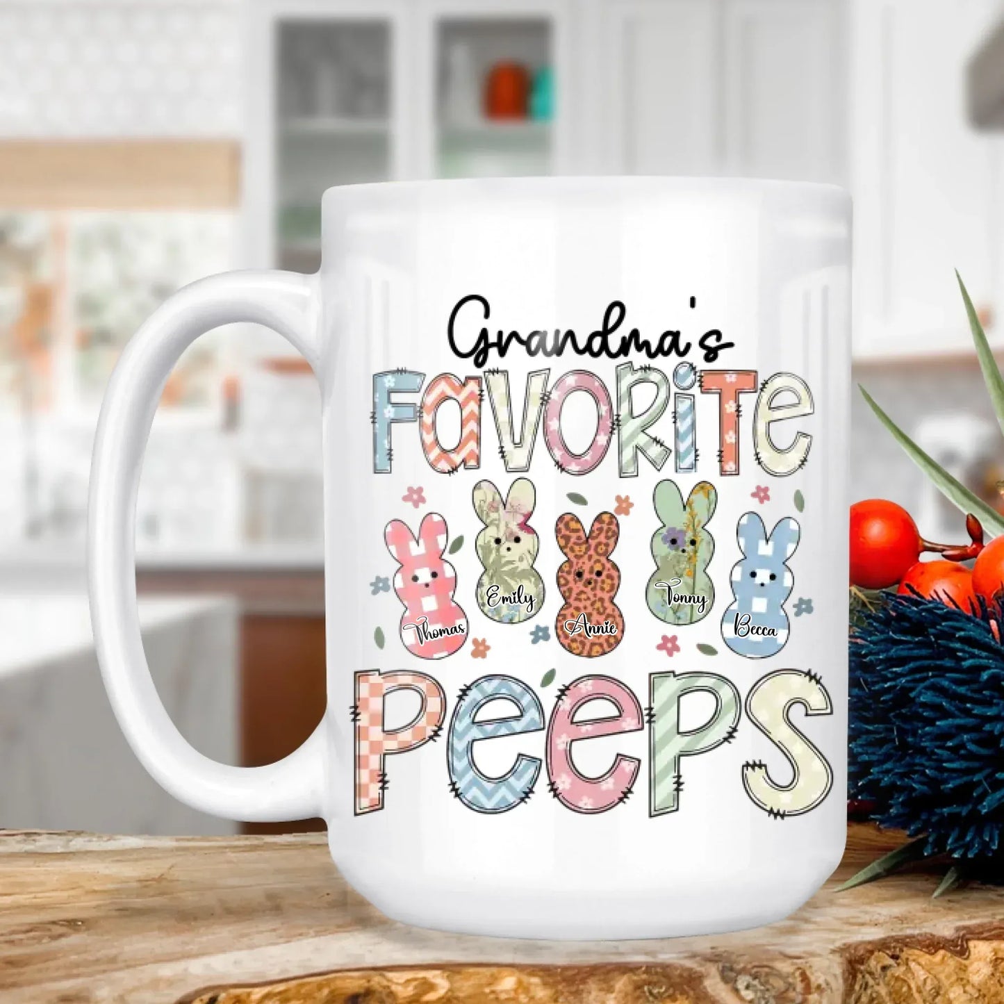 Personalized Mugs MUG - TD / WHITE / 15oz A Garden Of Love Grows In A Grandmother's Heart - Personalized Easter Day Custom Ceramic Mug