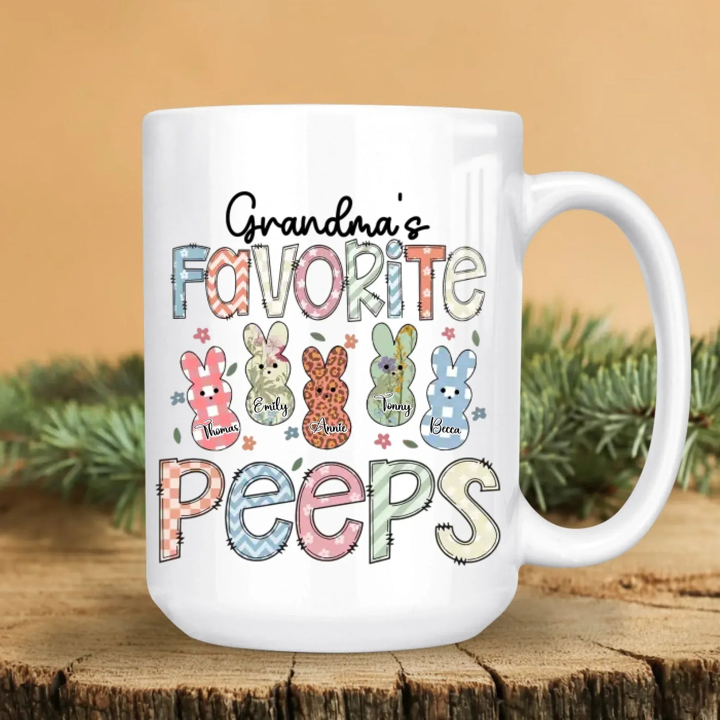 Personalized Mugs A Garden Of Love Grows In A Grandmother's Heart - Personalized Easter Day Custom Ceramic Mug