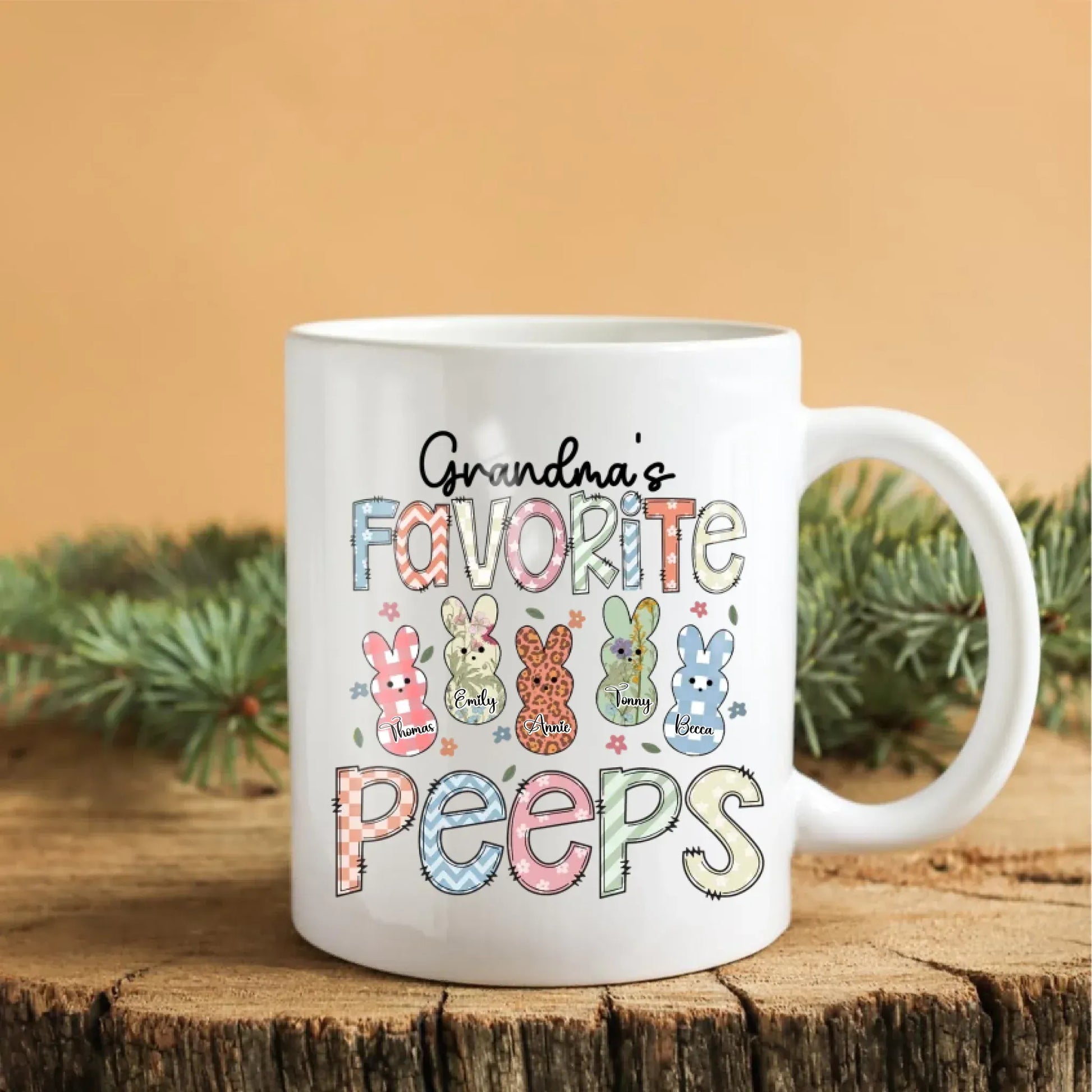 Personalized Mugs A Garden Of Love Grows In A Grandmother's Heart - Personalized Easter Day Custom Ceramic Mug