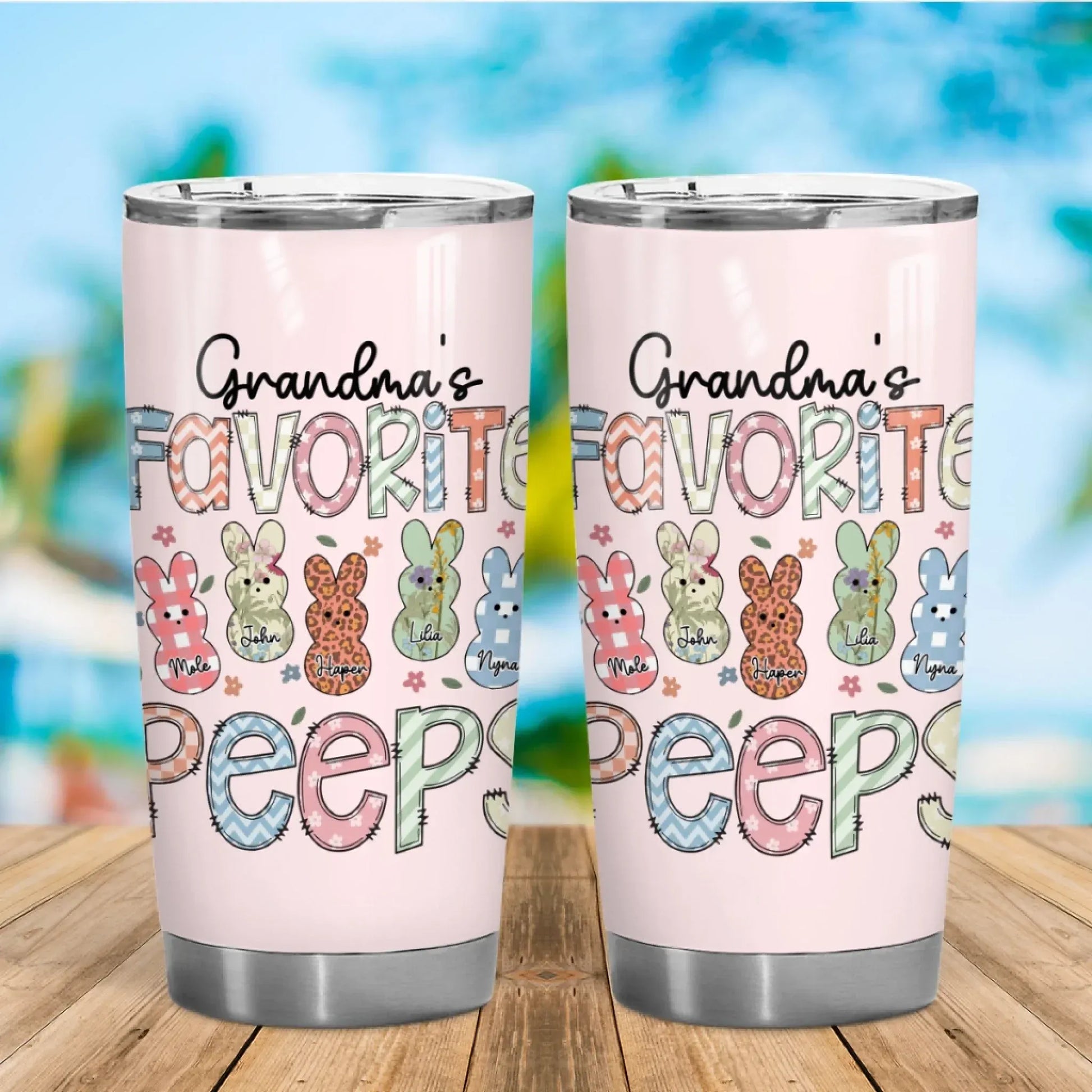 Personalized Tumblers A Garden Of Love Grows In A Grandmother's Heart - Personalized Easter Day Custom Tumbler
